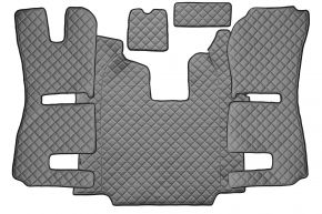 Alfombrillas de ecopiel Q para SCANIA R (01.2011-12.2016) - automático - asientos RECARO - asiento del acompañante neumático - Gris