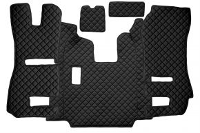 Alfombrillas de ecopiel Q para SCANIA R (01.2011-12.2016) - asientos RECARO - asiento del acompañante abatible - manual - Negro