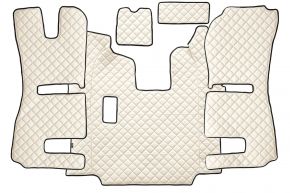 Alfombrillas de ecopiel Q para SCANIA R (01.2011-12.2016) - manual - asientos RECARO - asiento del acompañante neumático - Beige claro