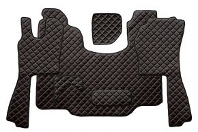 Alfombrillas de ecopiel Q para SCANIA G (01.2005-12.2016) - Negro/rojo