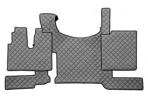 Alfombrillas de ecopiel Q para MAN TGX (desde 03.2021) - con freno ADR en el suelo - Gris