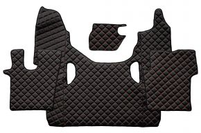 Alfombrillas de ecopiel Q para SCANIA G NEXTGEN (desde 01.2017) - Negro/rojo