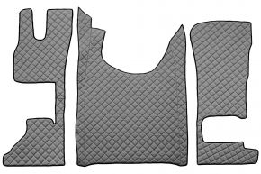 Alfombrillas de ecopiel Q para DAF XG (desde 10.2021) - asiento del acompañante fijo o asiento del acompañante abatible - Gris