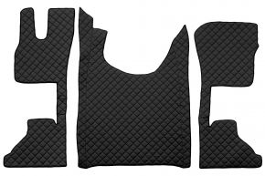 Alfombrillas de ecopiel Q para DAF XG (desde 10.2021) - asiento del acompañante neumático - Negro