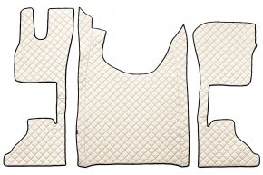 Alfombrillas de ecopiel Q para DAF XG (desde 10.2021) - asiento del acompañante neumático - Beige claro