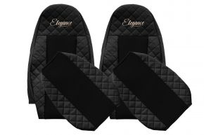 Fundas de asiento a medida ELEGANCE Q para VOLVO FH 3 (01.2009-12.2012) - negras