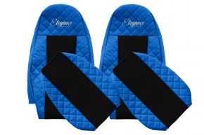 Fundas de asiento a medida ELEGANCE Q para VOLVO FH 3 (01.2009-12.2012) - azules
