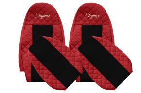 Fundas de asiento a medida ELEGANCE Q para VOLVO FH 3 (01.2009-12.2012) - rojas