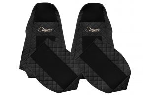 Fundas de asiento a medida ELEGANCE Q para SCANIA R (01.2005-12.2016) - reposacabezas integrados - negras