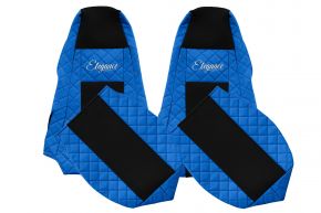 Fundas de asiento a medida ELEGANCE Q para SCANIA R (01.2005-12.2016) - reposacabezas integrados - azules