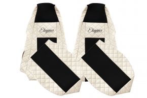 Fundas de asiento a medida ELEGANCE Q para SCANIA R (01.2005-12.2016) - reposacabezas integrados - beige claro