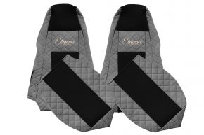 Fundas de asiento a medida ELEGANCE Q para SCANIA R (01.2005-12.2016) - reposacabezas integrados - grises