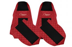 Fundas de asiento a medida ELEGANCE Q para SCANIA R (01.2005-12.2016) - reposacabezas integrados - rojas