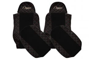 Fundas de asiento a medida para DAF CF (01.2006-12.2013) - negras y rojas