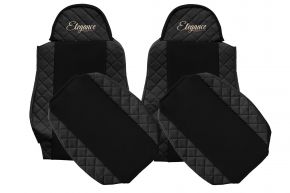 Fundas de asiento a medida ELEGANCE Q para MAN TGA (01.2000-12.2010) - negras