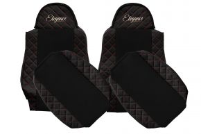 Fundas de asiento a medida ELEGANCE Q para MAN TGA (01.2000-12.2010) - negras y rojas