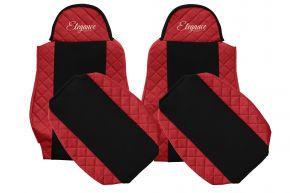 Fundas de asiento a medida ELEGANCE Q para MAN TGA (01.2000-12.2010) - rojas