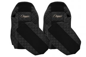 Fundas de asiento a medida ELEGANCE Q para MAN TGX (01.2007-03.2020) - asientos estándar, no ISRI - negras