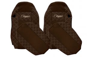 Fundas de asiento a medida ELEGANCE Q para MAN TGX (01.2007-03.2020) - asientos estándar, no ISRI - marrones