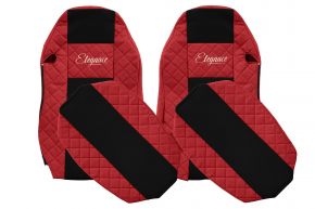 Fundas de asiento a medida ELEGANCE Q para MAN TGX (01.2007-03.2020) - asientos estándar, no ISRI - rojas