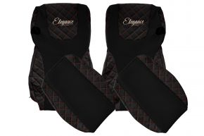 Fundas de asiento a medida ELEGANCE Q para DAF CF (01.2013-12.2020) - negras y rojas