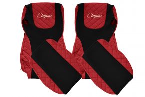 Fundas de asiento a medida ELEGANCE Q para DAF CF (01.2013-12.2020) - rojas