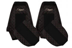 Fundas de asiento a medida ELEGANCE Q para RENAULT MAGNUM MILLENIUM (01.2002-12.2007) - negras y rojas