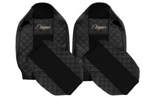 Fundas de asiento a medida ELEGANCE Q para RENAULT T (01.2014-04.2021) - asiento del acompañante sin reposabrazos - negras