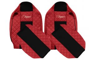 Fundas de asiento a medida ELEGANCE Q para RENAULT T (01.2014-04.2021) - asiento del acompañante sin reposabrazos - rojas