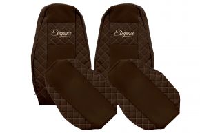 Fundas de asiento a medida ELEGANCE Q para VOLVO FH 4 (01.2013-12.2019) - marrones