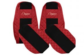 Fundas de asiento a medida ELEGANCE Q para VOLVO FH 4 (01.2013-12.2019) - rojas