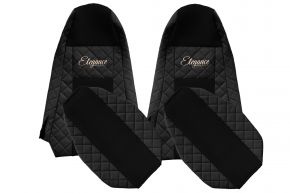 Fundas de asiento a medida ELEGANCE Q para SCANIA G (01.2013-12.2016) - STREAMLINE, reposacabezas integrados - negras