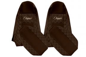 Fundas de asiento a medida ELEGANCE Q para SCANIA G (01.2013-12.2016) - STREAMLINE, reposacabezas integrados - marrones