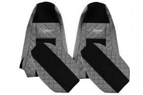 Fundas de asiento a medida ELEGANCE Q para SCANIA G (01.2013-12.2016) - STREAMLINE, reposacabezas integrados - grises