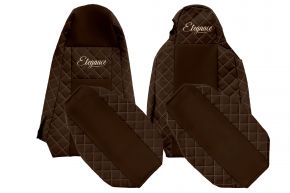 Fundas de asiento a medida ELEGANCE Q para SCANIA P (01.2013-12.2016) - STREAMLINE, asientos diferentes - marrones