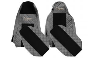 Fundas de asiento a medida ELEGANCE Q para SCANIA P (01.2013-12.2016) - STREAMLINE, asientos diferentes - grises