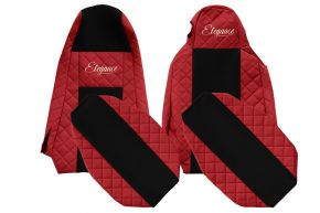 Fundas de asiento a medida ELEGANCE Q para SCANIA P (01.2013-12.2016) - STREAMLINE, asientos diferentes - rojas
