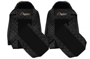 Fundas de asiento a medida ELEGANCE Q para IVECO STRALIS HI-WAY (01.2013-12.2016) - negras