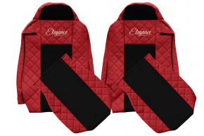 Fundas de asiento a medida ELEGANCE Q para IVECO STRALIS HI-WAY (01.2013-12.2016) - rojas