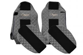 Fundas de asiento a medida ELEGANCE Q para MAN TGX (01.2007-03.2020) - asientos ISRI, asientos diferentes - grises