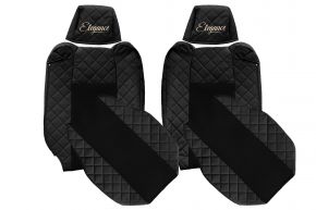 Fundas de asiento a medida ELEGANCE Q para RENAULT T (01.2014-04.2021) - reposacabezas ajustables - negras