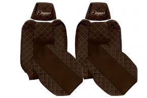 Fundas de asiento a medida ELEGANCE Q para RENAULT T (01.2014-04.2021) - reposacabezas ajustables - marrones
