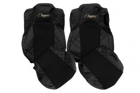 Fundas de asiento a medida ELEGANCE Q para MERCEDES ACTROS MP 4 (01.2011-12.2018) - asiento abatible del acompañante - negras