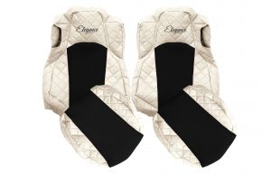 Fundas de asiento a medida ELEGANCE Q para MERCEDES ACTROS MP 5 (desde 01.2019) - ambos asientos ventilados - beige claro