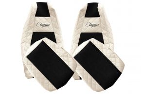 Fundas de asiento a medida ELEGANCE Q para SCANIA S NEXTGEN (desde 01.2017) - asientos estándar - beige claro
