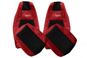 Fundas de asiento a medida ELEGANCE Q para SCANIA S NEXTGEN (desde 01.2017) - asientos estándar - rojas