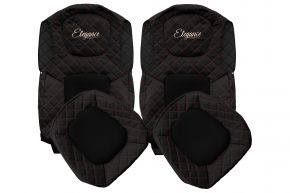 Fundas de asiento a medida ELEGANCE Q para FORD F-MAX (desde 10.2018) - negras y rojas