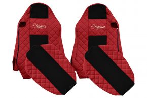 Fundas de asiento a medida ELEGANCE Q para MAN TGX (01.2007-03.2020) - asientos ISRI, asientos idénticos - rojas