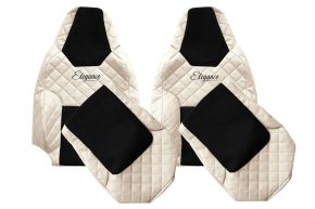 Fundas de asiento a medida ELEGANCE Q para MAN TGL (desde 03.2021) - cinturón en asiento conductor - beige claro