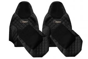 Fundas de asiento a medida ELEGANCE Q para MAN TGL (desde 03.2021) - cinturones en ambos asientos - negras